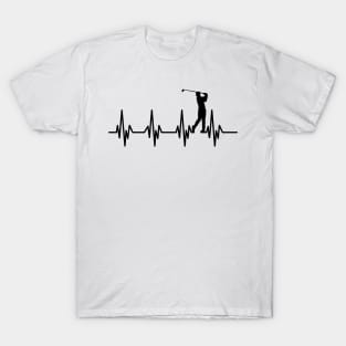 Golfer Men Heartbeat T-Shirt